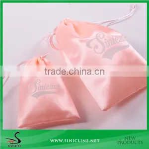 Sinicline Factory Directly Pink Satin Drawstring Pouch thumbnail-1