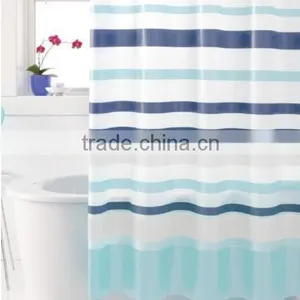 Shower Curtain Gray Stripe Printed, Hot Sale Classic Bathroom Waterproof Curtain thumbnail-5