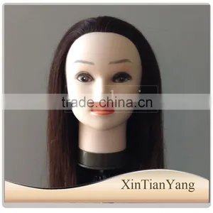 Beauty School Mannequin Heads Female Natural Hair Training Head,100% Human Hair Training Doll Head thumbnail-1