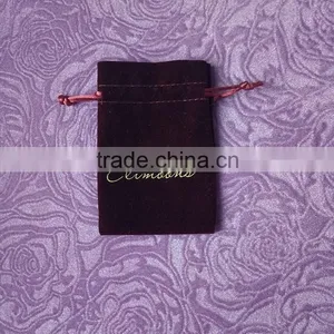 Soft Black Velvet Drawstring Carry Gift Bag Silver Lining 6.5" x 8" thumbnail-5