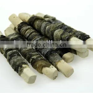 Wholesale Natural Dry Fish Skin and White Biscuit Wraps Pet Dog Snack thumbnail-1