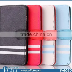 Case For IPhone 6 Plus Wallet Leather Case + Strips Color Mix Design With Card Slots PU Leather thumbnail-6