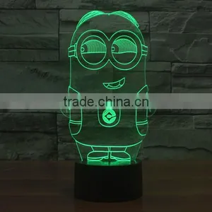 Despicable me Shape 2016 Color Changing Acrylic 3d Led Night Light Lamp Star Night Light thumbnail-1