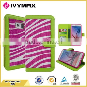 New Colorful Wallet Leather Phone Case for Samsung Galaxy s6 thumbnail-2