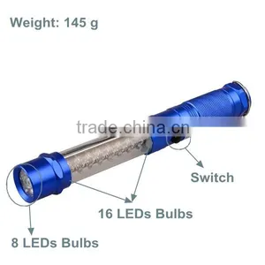 AAA Bettery 16+8 LEDS + 1 Laser Aluminum Working Light With Magnet thumbnail-2
