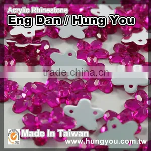 Fashion Accessories Made in Taiwan Flower Shape 2 Holes Rhinestones thumbnail-1