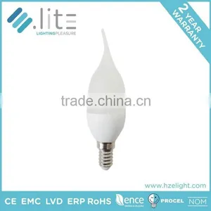 Led Lampen Candle Shape Tailed C37 Bulb 6.5w IC Driver E12 E14 E26 E27 Base CE RoHS Certifications Plastic Plus Aluminium thumbnail-1