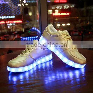 2016 Hot Chaussure Led Novelty New Unise Luminous Shoes Men & Women Fashion USB Recharge Shuffle Girl Elena in Youtube LED Shoes thumbnail-4