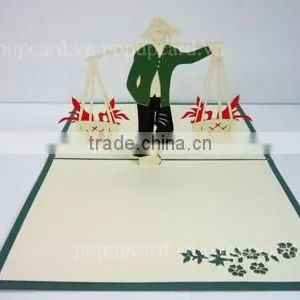 Viet Nam Carrying Man 3d Pop up Greeting Card thumbnail-2