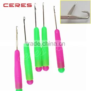 High Quality Portable Plastic Handle Latch Crochet Needle Threader For Dreadlock Extension Knitting Tools thumbnail-1