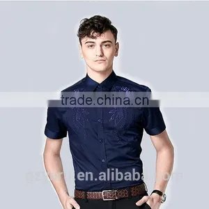 Men's Fashion Casual Embroidered Cotton Shirt thumbnail-1