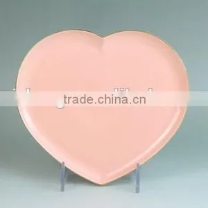 China Manufacturer Plate, Heart Shaped Porcelain Plate, Ceramic Red Plate for Valentine thumbnail-4