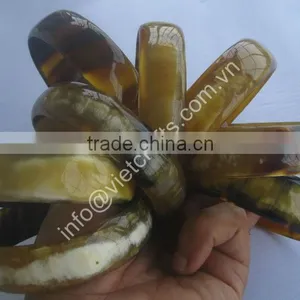 Water Buffalo Horn Bangle, Horn Cuff, Horn Bracelet. Rounded on Top, 2cm Wide thumbnail-1