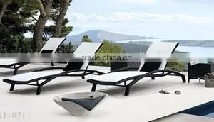 Wicker Outdoor Rattan Sunbed - Synthetic Rattan Sun Lounger Furniture thumbnail-1
