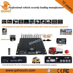 Mobile Dvr Surveillance System 128G Dual SD Card 4 CH Linux Car Mobile DVR thumbnail-1
