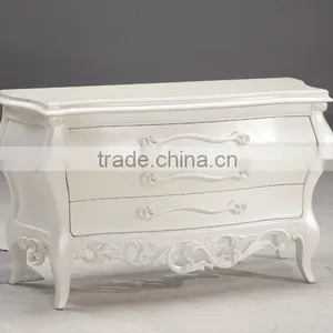 Neo-classical Solid Wood Bedroom Set European Furniture Bed Bedside Table Wardrobe Dressing Table Bench Royal Chair Commode thumbnail-5