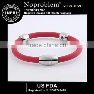 Noproblem P095 FDA Red Tourmaline Germanium Charm Sport Elegrant Unisex Power Magnetic Energy Bracelet thumbnail-1