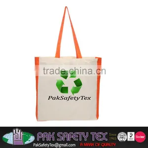 Orange Color Recyclable/Foldable/Plain Shopping Cotton Bag thumbnail-1
