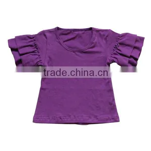 Wholesale 2016 Baby Lavender t Shirt Toddler Girls 3/4 Sleeve Shirt Girls Ruffle Sleeve Shirt thumbnail-4