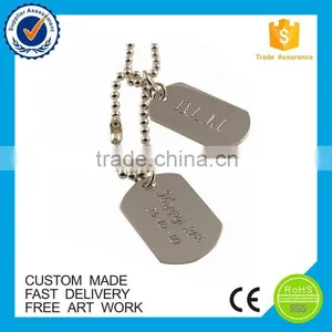 Promotional Zinc Alloy Debossed Logo Custom Engraving Metal Dog Tag thumbnail-1