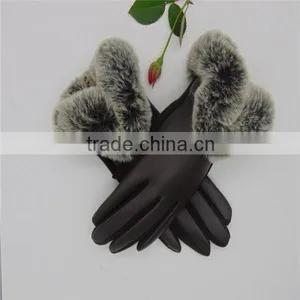 2016 China Hot Sale Black/Brown/Red Tight PU Leather Cycling Hand Gloves thumbnail-4
