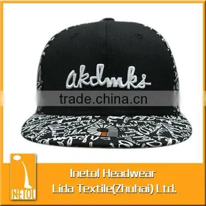 Different Design 6 Panel Flat Brim Custom Printed Baseball Cap thumbnail-3