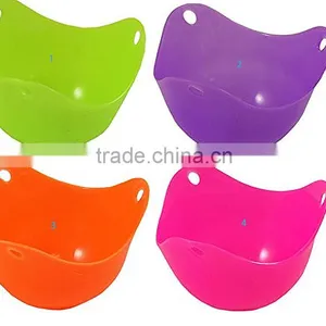 Silicone Egg Poaching Cups Silicone Egg Poacher Cookware Cups in Vivid Colors thumbnail-1