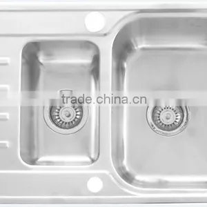 Yacht,Boat,Train and Public Mobile Toilet Stainless Steel Double Bowl Washing Basin Kitchen Sink With Drainboard GR-Y790 thumbnail-1