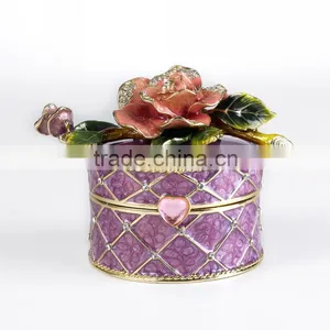 RORO Beautiful Life Rose Enamel Metal Craft Jewellery Box thumbnail-1