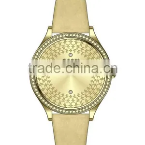 Japan Movt Quartz Watch Price,2015 Leather Strap Watch,stainless Steel Case Watch With Stone thumbnail-1