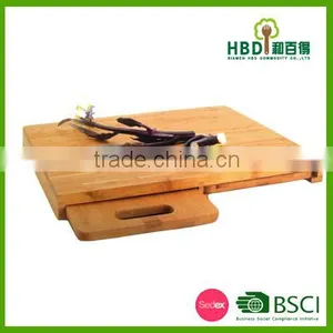 New Design Wooden Bamboo Kitchen Breadboard With Drawer Set of 3 thumbnail-1
