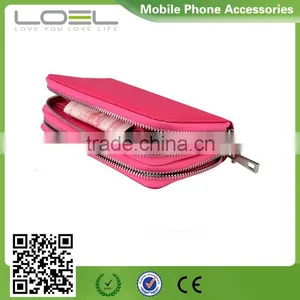 Double Zipper Leather Pouch With Mobile Phone Holder thumbnail-1