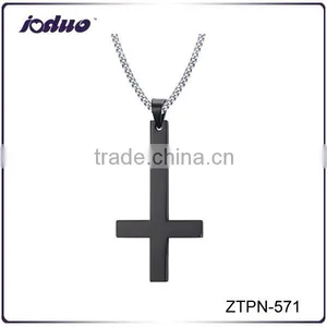 Europe Inverted Cross Stainless Steel Necklace 2016 thumbnail-1