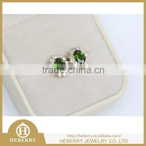 Stud Crystal Earring Double Side in Diopside Jewelry for VIP Customer thumbnail-5