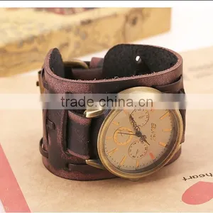 Fashion Handmade Leather Women Watch Bracelet thumbnail-1