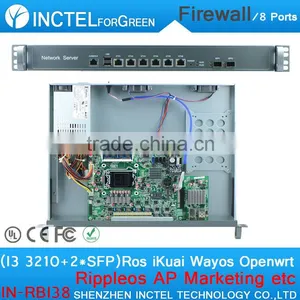 ROS 8 Gigabit Flow Control 1U Firewall Sever With I3 3210 CPU 1000M 6 82574L 2 Groups Bypass 2 82580DB Fiber Ports IN-RBI38 thumbnail-1