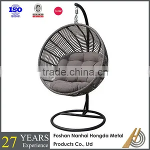 Rattan Patio Hanging Chair Metal and Rope Furniture thumbnail-1