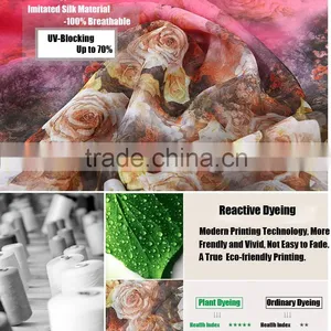 Pink Rose Silk Twill Scarves Print Women Scarf Handmade Wrap Shawl Chiffon Large Cheap Price thumbnail-6