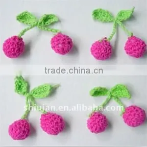 Cotton Cherry Crochet Flower Applique/crochet Motif Flower Applique thumbnail-1