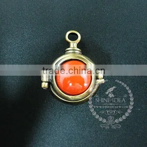 22mm Round Setting Bronze Steam Punk Blue,orange,green,purple,sky Blue and Champage Ceramic DIY Pendant Charm Supplies 1810422 thumbnail-4