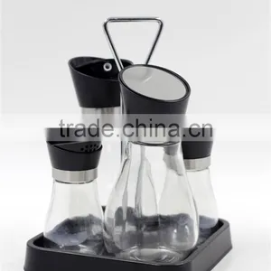 Glass Oil Jar Set Empty Jar Pet Clear Bulk Spice Jar Color With Stand thumbnail-1