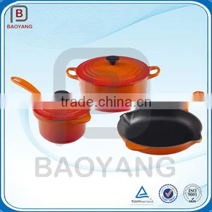 OEM Cast Iron Eco-friendly Enamel Pot Colorful Cookware Set thumbnail-1