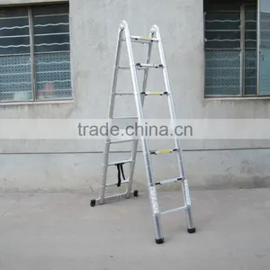 With Hinge 3.8m All Aluminium Telescopic Ladder thumbnail-3