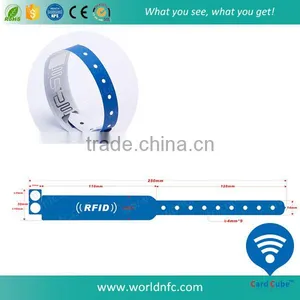 Disposable 13.56MHz ISO 14443A MF Classic 1k S50 RFID Paper Wristband thumbnail-4