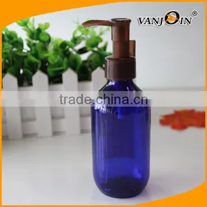 Empty 200ml Cobalt Blue Plastic Shampoo Bottle With Pump Dispenser thumbnail-1