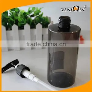 350ml Transparent Grey Cylindrical Lotion Pump Bottle thumbnail-2