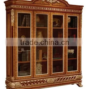 Exquisite Wood Carving Reading Table And Chair, Luxury Executive Office Furniture, Graceful Home Office Desk/ Bookcase thumbnail-3