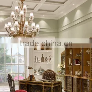 Retro Home Office Furniture, Exquisite Hand Painting Executive Desk With Chair, Classical Wood Carved Writing Table/Showcase thumbnail-2
