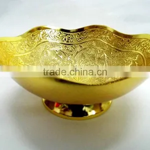 New Design Wedding Gift and Return Gift Gold Plated Brass Bowl thumbnail-1