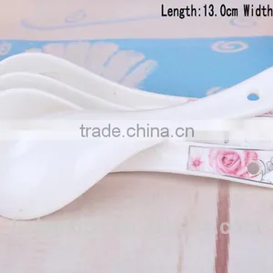 SP1534 Haonai Goodlooking Flower Decal Ceramic Spoon, Ceramic Soup Spoon thumbnail-5